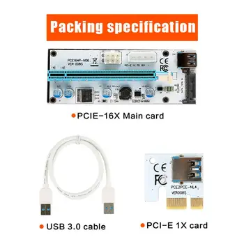 60CM VER007S PCI-E Riser Card PCI Express PCIE X1 La X16 Extender USB3.0 Cablu de Alimentare SATA 15Pin Pentru placa Grafica