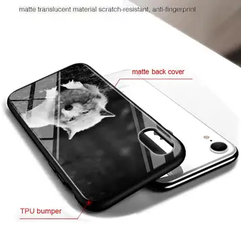 Capac negru de Moda Lup Negru pentru iPhone 11 11Pro X XR XS Max pentru iPhone 8 7 6 6S Plus 5S 5 SE Lucios Caz de Telefon