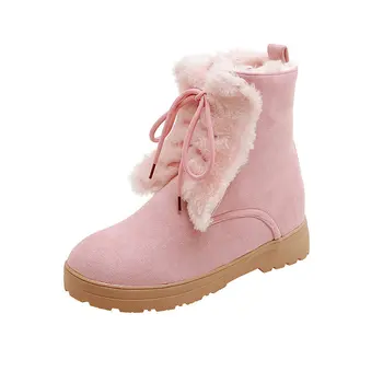 Cele mai Noi moda Caldă Femei Cizme de Zăpadă Turma Piele Toc Gros Pantofi pentru Femei Bază Pantofi de Femeie Mare Dimensiune 45 46