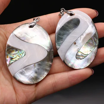 Coajă naturale Pandantiv Sidef Despicare Abalone Shell farmecul Rafinat Pentru a face bijuterii DIY Colier accessories40x52mm