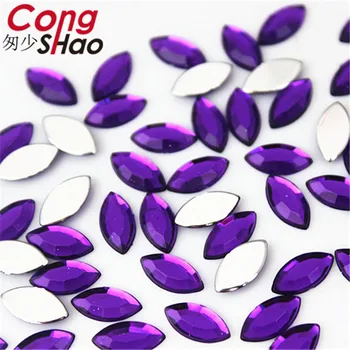 Cong Shao 100buc 5*10mm Colorate flatback Ochi de Cal pietre si cristale Acrilice Pietre trim Telefon costum de Decor ZZ722