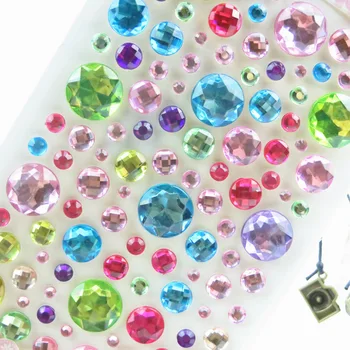 Copiii de diamant autocolant acrilica cristal autocolant 3D colorate dragoste de flori rotunde DIY gem autocolante decorare pentru fete
