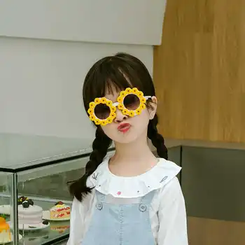 Daisy Nou stil de floarea-ochelari de Soare pentru copii de personalitate stick de flori ochelari de călătorie strada ia formă concavă ochelari de Soare