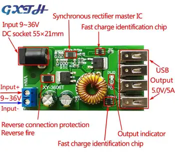 DC-DC USB Pas în SUS, în Jos Modul de Alimentare 24v/12V la 5V 5A Putere Modulul Convertor de Putere Super LM2596S