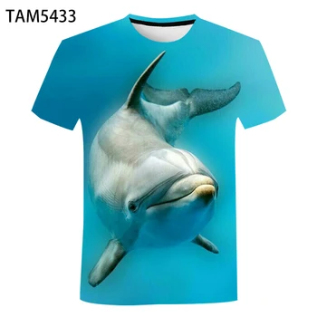 Delfinii Bărbați Și Femei 2021 Nou de Fitness Sport 3D Imprimate T-Shirt de Vară de Moda Stradă Top Copii Tineret Vitalitate Simplu