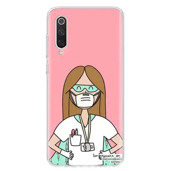 Desene animate Medicina Asistenta Medicului Telefon Caz Pentru Xiaomi Poco X3 NFC M3 F3 F1 Mi Note Pro 10 11 Lite CC9 9T 10T 9 8 A3 A2 A1 Coque