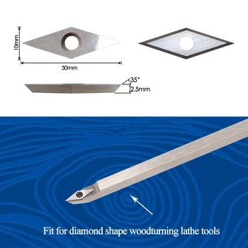 Diamant Insertii Carbură de 32mm Înlocuire Freze cu Cuțite cu vârf Ascuțit se potrivesc pentru DIY din Lemn Strung de Cotitură Detailer Instrument 5pcs