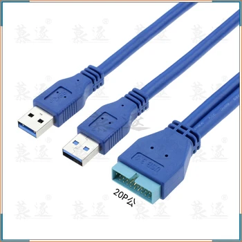 Dual 2 Port USB USB 3,0 3,0-UN Stecker auf Placa de baza Placa de baza 20Pin Kabel Adaptor 19 Pin USB Verlängerung kabel