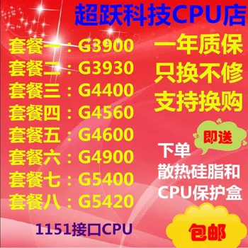 Dual-core g3900 3930 g4400 g4560 G4600 4900 G5400 G5420 G5500 CPU