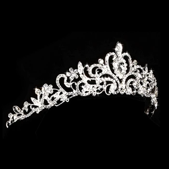 Elegant Lux Stras Coroana Petrecere de Nunta Mireasa, Cadou de Nunta Accesorii de Par Moda Diamante articole pentru acoperirea capului ML
