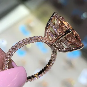 Epocă 18K Aur a Crescut ring Moda Simulat Diamant Petrecere Trupa Nunta Inele pentru femei, bărbați Bijuterii en-Gros