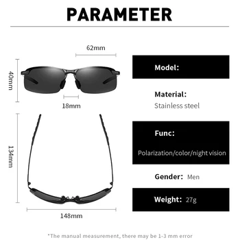 Fotocromatică Bărbați ochelari de Soare Polarizat de Conducere Cameleon Ochelari de sex Masculin Schimba Culoarea Ochelari de Soare Zi de Viziune de Noapte permis de Ochelari