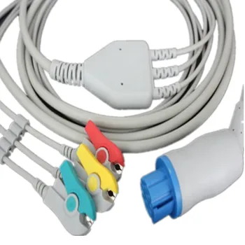 Livrare gratuita O singură Bucată de 3 Duce ECG Leadwire,Pentru Runda 10pin Datex-Ohmeda Cablu ECG ECG portbagaj cablu cu Clip End IEC