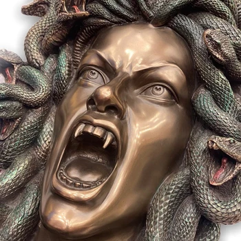Medusa Perete Statuie Mitologia greacă Monstru Statuie-Gotic Mit Legenda Șerpi Statui 3.94 inch