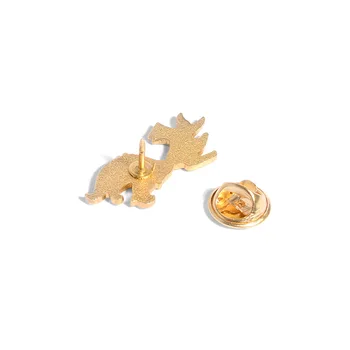 Micul Fox Email Pin Mini Animal Broșe pentru Tricou Rever Rucsac de Desene animate Mare Coada de Vulpe Insigna de Bijuterii Cadou pentru Prieteni