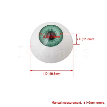 Mxfans 8Pcs 19.6 mm Dia Jumătate din Plastic Rotund Ochii Ocular pentru Ambarcațiunile de Doll & Urs de Jucărie