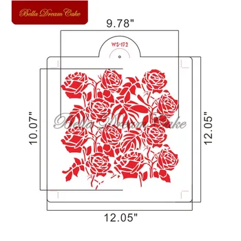 Noi Trandafir Roșu Stencil Perete DIY Pictura Album de Colorat Relief Album Tort de Stratificare Șabloane Creative Decor Acasă Șablon