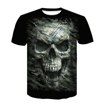 Nouă Bărbați Craniu tricou Brand Stilul Punk Degetul Craniu 3Dt - Camasa Barbati Top Hip Hop de Imprimare 3D a Craniului Punisher T-shirt