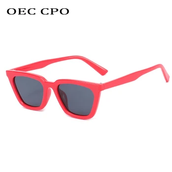 OEC CPO Trendy Mic Pătrat ochelari de Soare pentru Femei Brand de Moda de sex Feminin de Ochelari de vedere de Epocă Pahare de Plastic Doamna Oculos De Sol UV400