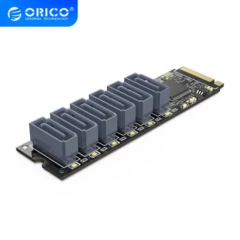 ORICO PCIe Gen3 M. 2 M pentru a 6 Porturi SATA 3.0 Adapter Card NVMe la SATA Converter Card NVME PCIe 3.0 la SATA 16G Card de Expansiune