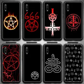 Pentagrama 666 Demonic, Satanic Cazul în care Telefonul pentru Huawei Honor 30 20 10 9 8 8x 8c v30 Lite vedere 7A pro