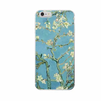 Pentru iPhone 11 12 13 Pro Max 7 8Plus X XS Max Van Gogh, Noapte Înstelată Ulei de Floarea soarelui Pictura Cat de Flori Eiffel Caz de Telefon Moale
