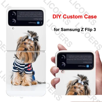 Personalizate de imprimare foto Pentru Samsung Galaxy Z Flip 3 Caz Transparect Greu la Șocuri Personalizate DIY Imagine Capac Telefon Funda