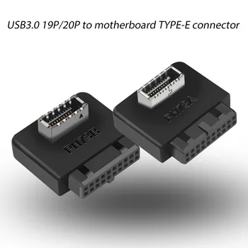 Placa de baza USB Antet Adaptor USB3.0 19pin 20pin de TIP E 90 de Grade Converter Față de Șasiu TIP C Plug-in Port PH73A+