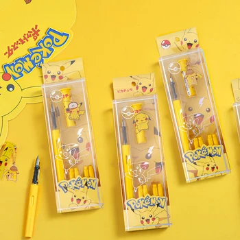 Pokemon Pikachu stilou set de cerneală înlocuibile sac stilou scris de student practică la biroul de învățare cadou de papetărie premiu