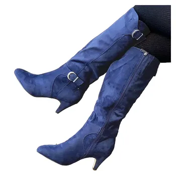 Retro Femei Plus Dimensiune Cizme Toamna Iarna Cizme de Cowboy Pentru Femei Cizme Cizme de Cowboy de Culoare Solidă de Epocă Catarama Cizme Pantofi