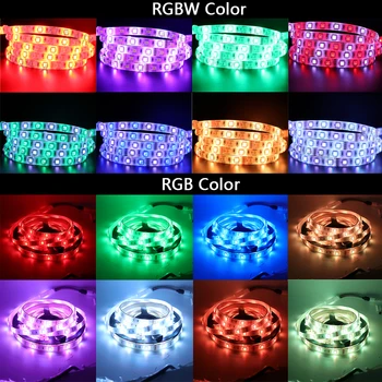 RGB LED Strip Waterproof SMD 5050 5M RGBW RGBWW Fita Benzi de Lumină LED 12V DC 60Leds/m Flexibile Banda LED + Telecomanda IR +Adaptor