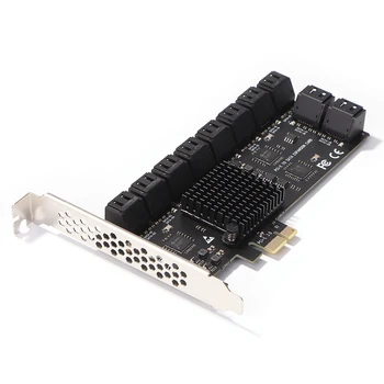SA3112J Adaptor PCIE 20 De Portul PCI-Express X1 la SATA 3.0 Controller Card de Expansiune 6Gbps de Mare Viteză Pentru BitcoinMining