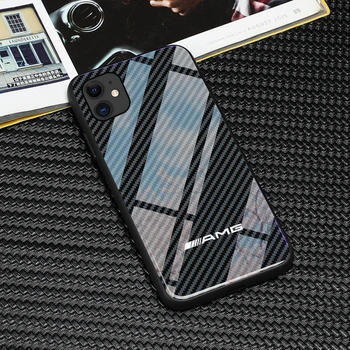 Sticla AMG design Telefon Caz pentru iphone X XS Max 6 6s 7 8 plus 12 13 mini 11 pro max acoperi