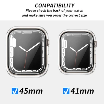 Sticla+Capac pentru Apple Watch Seria 7 41mm 45mm 360 Full Screen Protector Barei de protecție Cadru Mat Greu de Caz pentru iWatch 765432