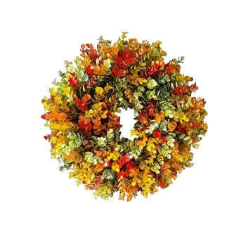 Toamna Eucalipt Coroană De Flori Artificiale Plante De Fundal De Perete Fereastra Petrecere De Nunta Consumabile Cadouri De Crăciun Diy Acasă Decorare