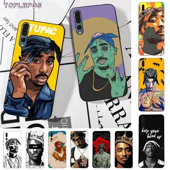 TOPLBPCS Thug Life 2Pac Tupac Silicon Negru Cazul în care Telefonul pentru huawei P8 P9 p10 p20 P30 P40 pro lite psmart 2019