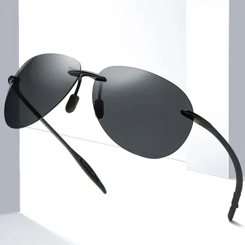 TR90 fără ramă Aviației Polarizat ochelari de Soare Barbati 2020 Pătrat Înaltă Calitate de Brand Designer de Ochelari de Soare pentru Femei cu Lentila Oglinda