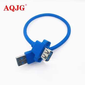 USB3.0 masculin la feminin cablu de extensie cu șurub cu gaură de Blocare a Panoului de Montare de Cablu pentru PC, Laptop Conducere recorder U-disk de calculator