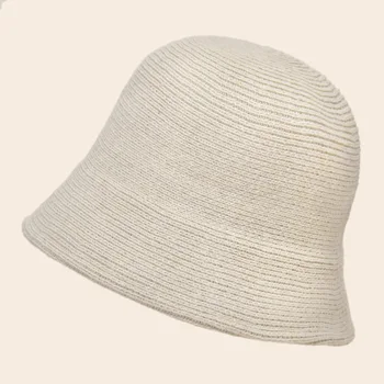USPOP Noi Pălării de Iarnă pentru Femei Gros Găleată Pălării Casual Cald Plat Culoare Solidă Găleată Pălărie