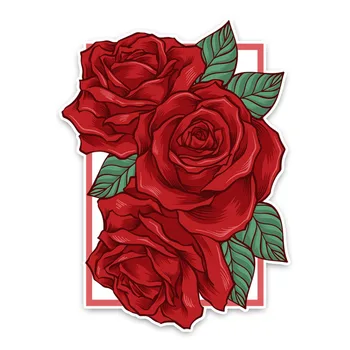 YJZT 9.7*13.2 CM Interesant Trandafiri Flori Decor Masina Autocolante Personalizate 11A0830
