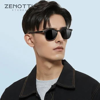 ZENOTTIC 2 Pack Polarizat ochelari de Soare pentru Femei Barbati Vintage Rotund și Pătrat Cadru de Protectie UV Nuante de Conducere Ochelari de Soare